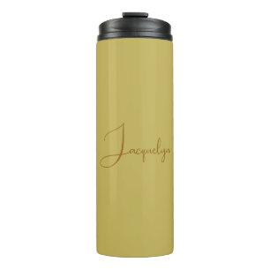 Vegas Gold Golden Brown Colour Calligraphy Name Thermal Tumbler