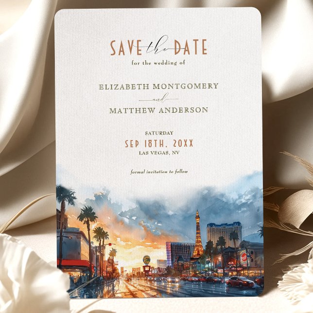 Vegas Golden Twilight Save-the-Date Invitation (Creator Uploaded)