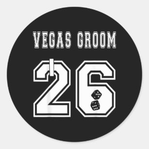 Vegas Groom 2026 Bachelor Bridal Shower Match Classic Round Sticker
