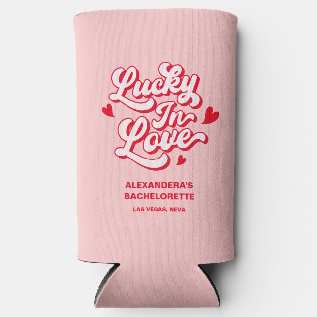 Vegas Lucky In Love Bachelorette Seltzer Can Cooler (Front)