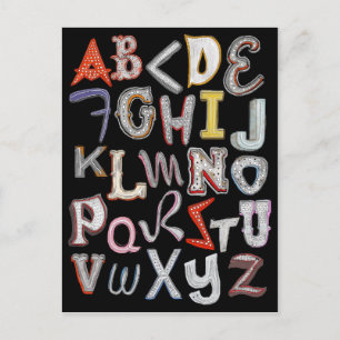 Vegas Neon A to Z Postcard - at Night