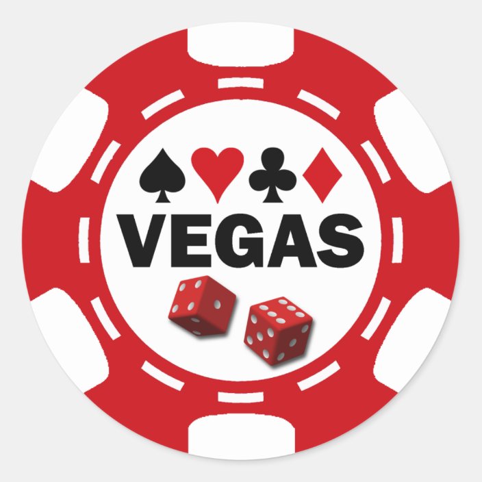 VEGAS POKER CHIP CLASSIC ROUND STICKER | Zazzle.co.uk