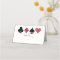 Vegas Red Faux Glitter Place Card with Table Name