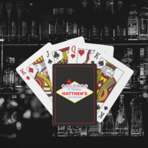 Vegas Sign Casino Night Personalized  Playing Cards