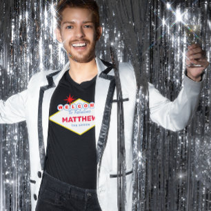 Vegas Sign Celebrant Name and Occasion T-Shirt