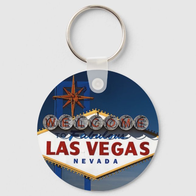 Vegas Sign Dusk Key Ring (Front)