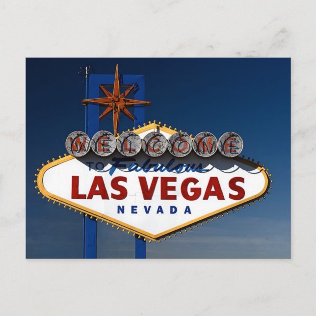 Vegas Sign Dusk Postcard (Front)