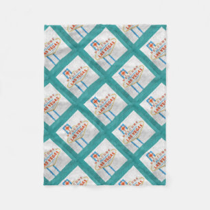 vegas sign grunge fleece blanket