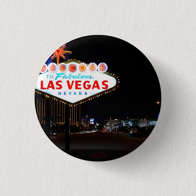 Vegas Sign Night 3 Cm Round Badge (Front)