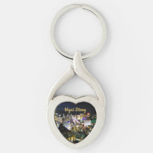 Vegas Strong Heart Shaped Memento Key Ring