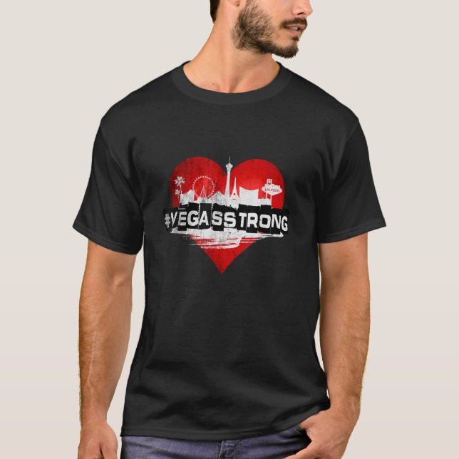VEGAS STRONG NEVADA PROUD HEART T-Shirt (Front)