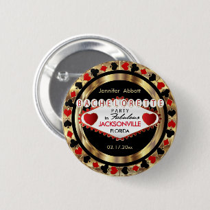 Vegas Style Bachelorette Party - DIY City & State 6 Cm Round Badge