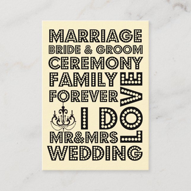 Vegas Style Wedding Invitation Card Inserts (Front)