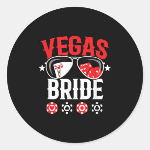 Vegas Wedding Bride - Married In Vegas - Bride Squ Classic Round Sticker
