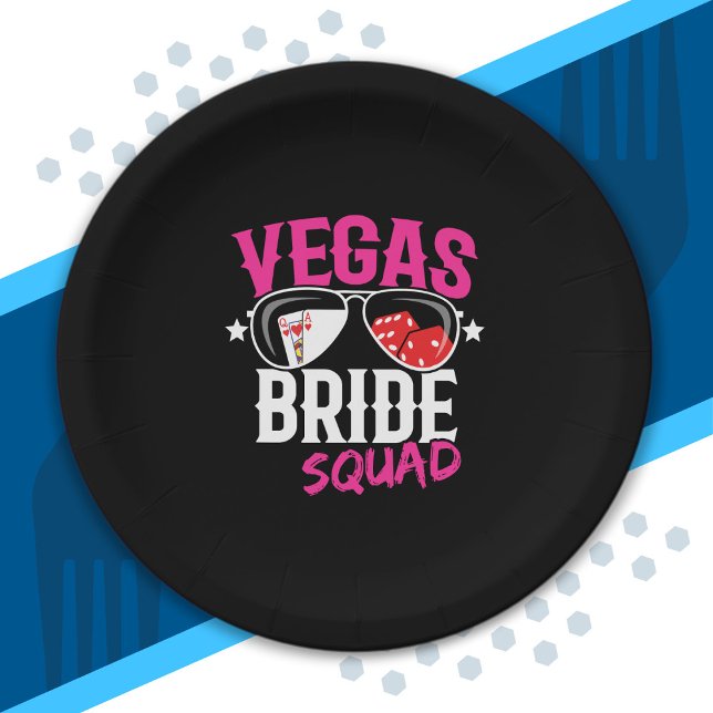 Vegas Wedding Bride Squad Vegas Bachelorette Party Paper Plate (Creator Uploaded)
