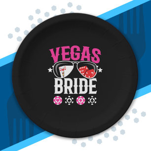 Vegas Wedding - Bride - Vegas Bachelorette Party Paper Plate
