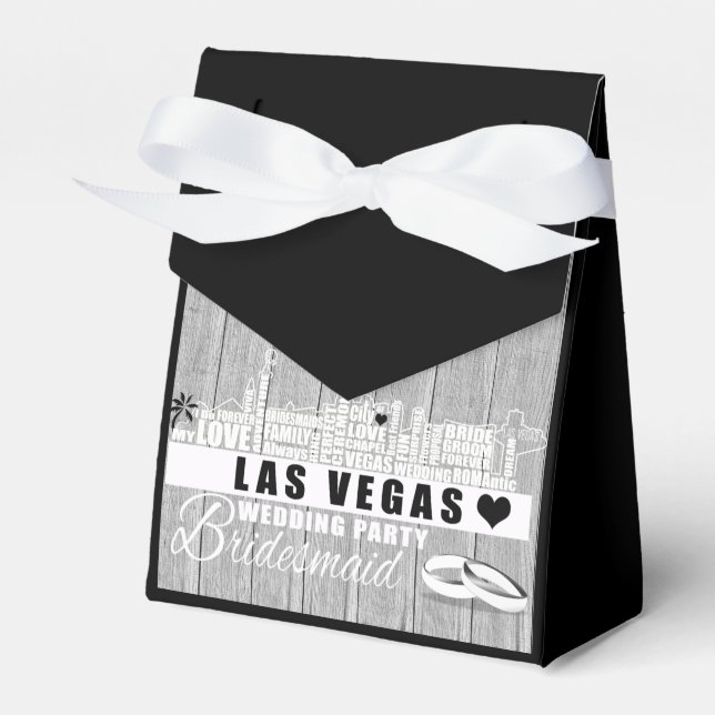 Vegas Wedding Gift Ideas - Black Wood Favour Box (Front Side)