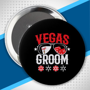 Vegas Wedding - Groom - Vegas Bachelor Party Squad 10 Cm Round Badge