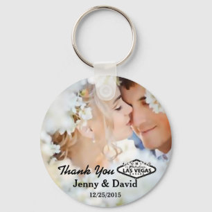 Vegas Wedding Personalised Key Ring Wedding Favour