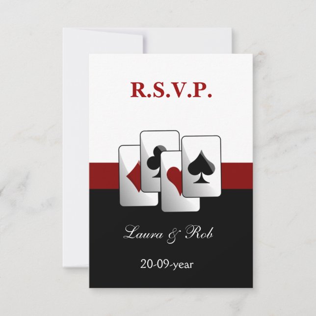 Vegas wedding rsvp cards standard 3.5 x 5 (Front)