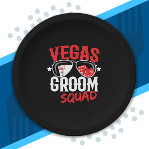 Vegas Wedding - Vegas Bachelor Party - Groom Squad Paper Plate