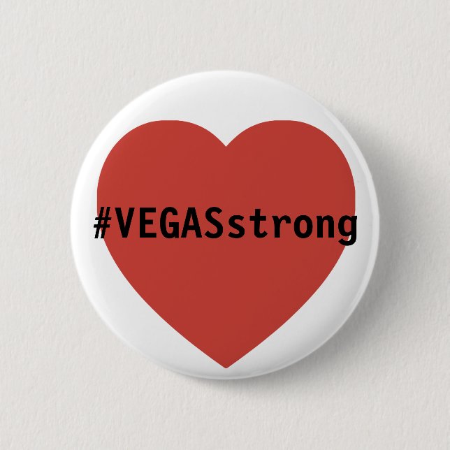 #vegasSTRONG Tribute  |  Prayers For Las Vegas 6 Cm Round Badge (Front)
