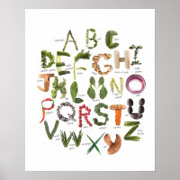 Vegetable Alphabet for Veggie nursery - Food ABC