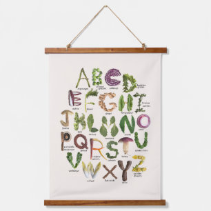 Vegetable Alphabet for Veggie themed nursery Hanging Tapestry