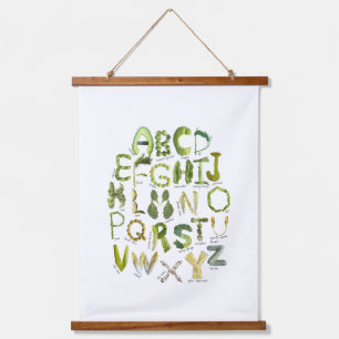 Vegetable Alphabet - Fruits and Vegetable Alphabet Hanging Tapestry