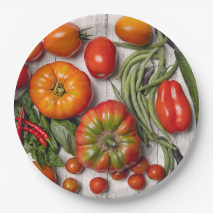Vegetable and Herb Harvest Paper Plate