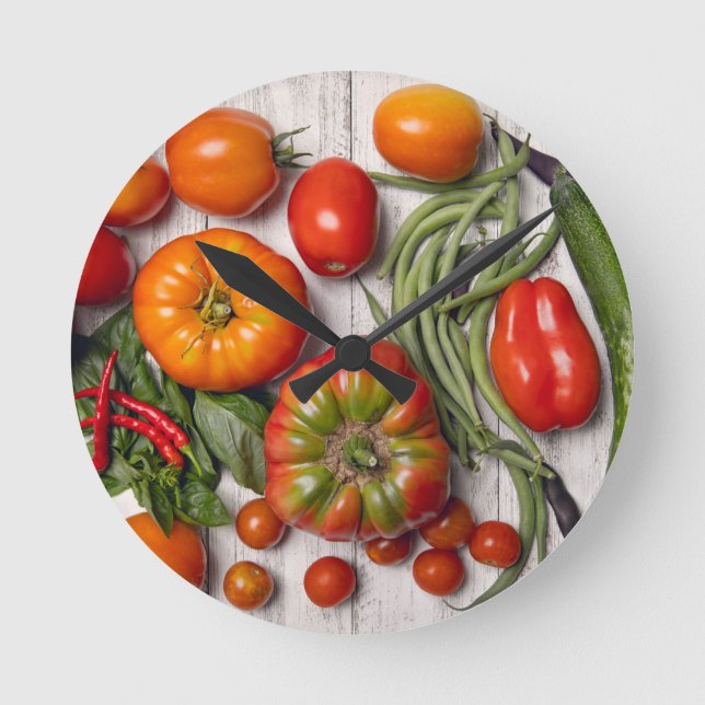 Vegetable and Herb Harvest Round Clock (Front)