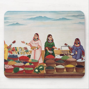 Vegetable and Spice Market at Benares, c.1840 (gou Mouse Mat
