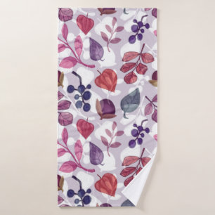 Vegetable autumn seamless pattern, drawing with pa bath towel