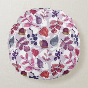 Vegetable autumn seamless pattern, drawing with pa round cushion