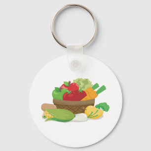 Vegetable Basket Key Ring