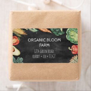 Vegetable Chalkboard Shipping Address Label