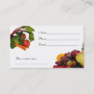 Vegetable Contact Card 3