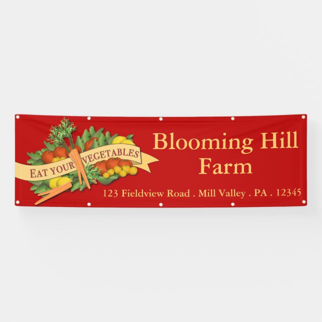 Vegetable Farm Market Agriculture Business Card Banner (Horizontal)