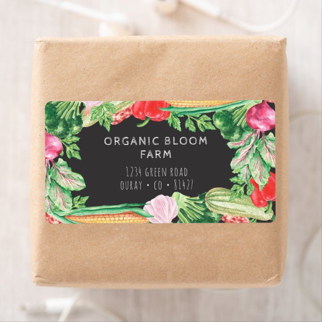 Vegetable Farm Watercolor Shipping Address Label (Insitu)