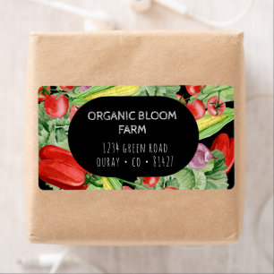Vegetable Farm Watercolor Shipping Address Label