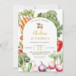 Vegetable Farmer's Market Birthday Brunch Invitation
