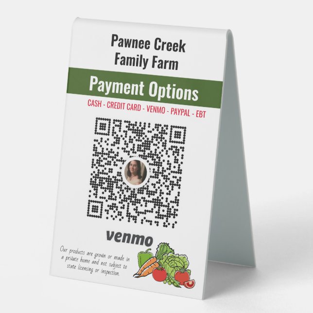 Vegetable Farmers Market Custom Venmo (Front)