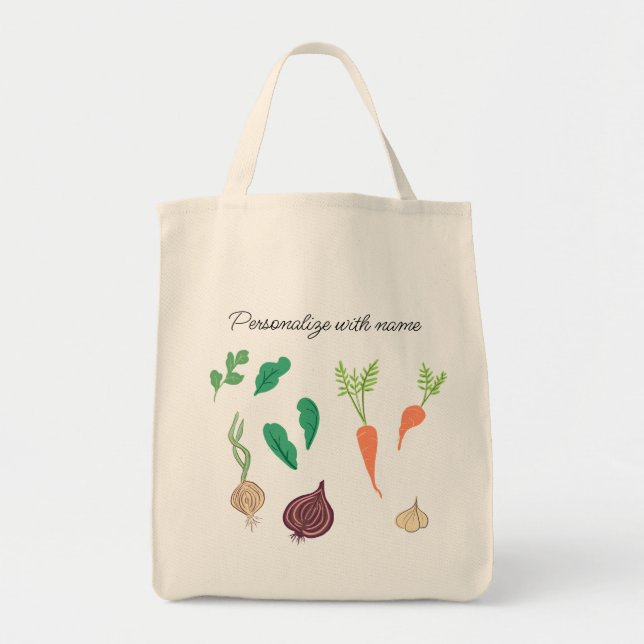 Vegetable Farmers Market Personalised Tote Bag (Front)