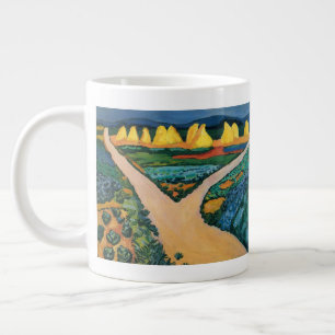 Vegetable Fields by August Macke, Vintage Fine Art Large Coffee Mug