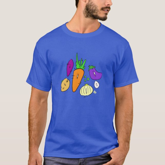 Vegetable friends retro T-Shirt (Front)