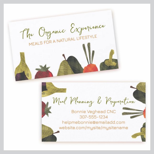 Vegetable fruit farmers market chef cooking class business card (Creator Uploaded)