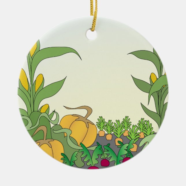 Vegetable Garden Ceramic Tree Decoration (Front)