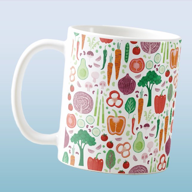 Vegetable Garden Coffee Mug (Fun vegetable pattern coffee mug)