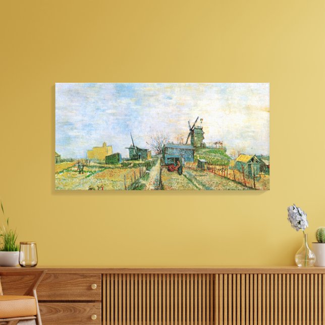 Vegetable Garden in Montmartre by Vincent van Gogh Canvas Print (Insitu(LivingRoom))