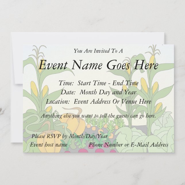 Vegetable Garden Invitation (Front)